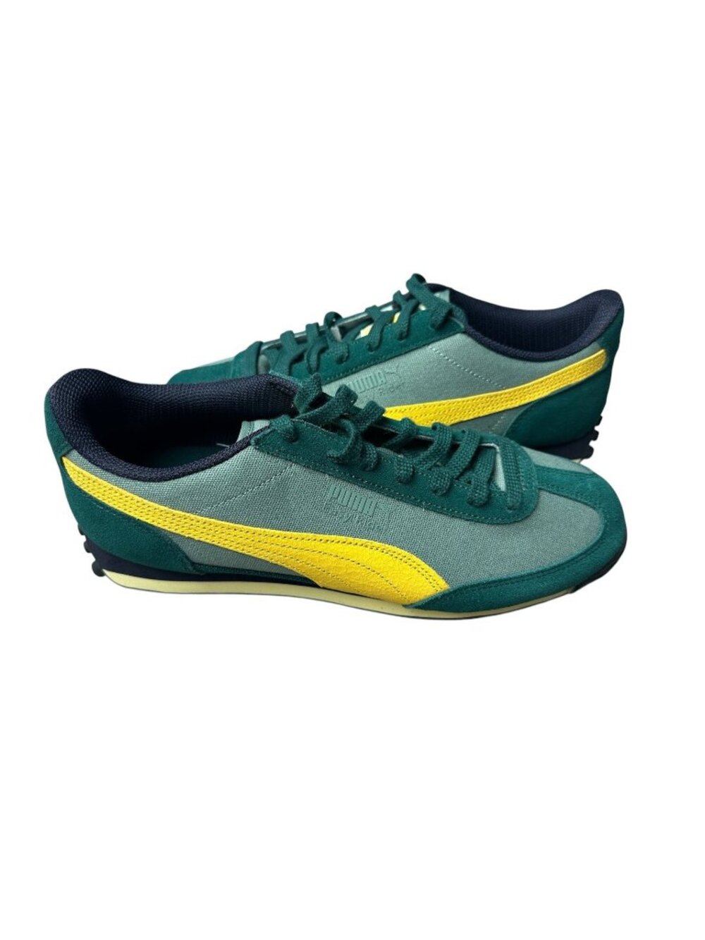 PUMA Easy Rider Athletic Sneakers Green Yellow Gray Suede Textile Low Top 11